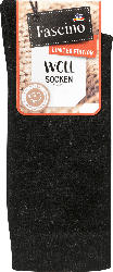 Fascino Socken mit Wolle, schwarz, Gr. 35-38