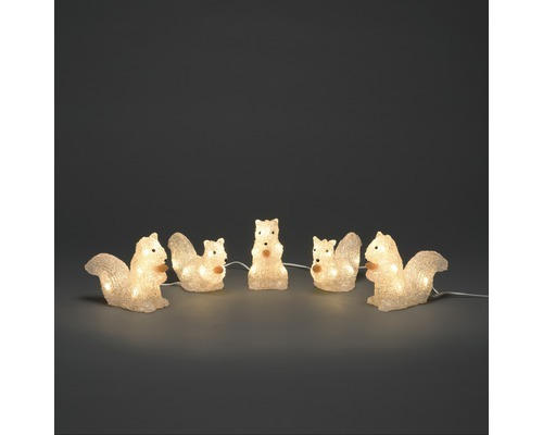 5er-Set Leuchtfigur Konstsmide LED Acryl Eichhörnchen 40 LEDs Lichtfarbe warmweiß