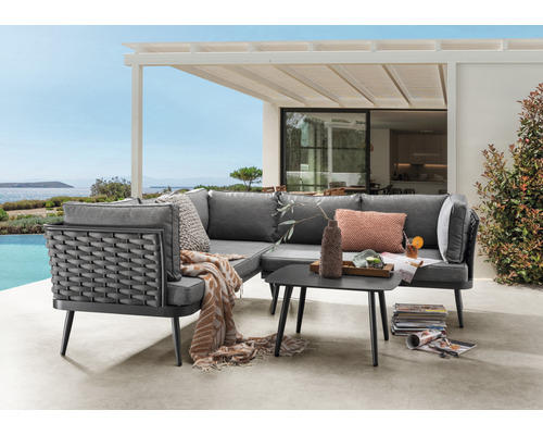 Gartenmöbelset Rimini Sofaset Destiny Aluminium 5 Sitzer 5 teilig anthrazit