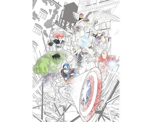 Fototapete Vlies IADX4-061 Into Adventure Avengers Attack 4-tlg. 200 x 280 cm