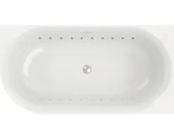Freistehende Badewanne Ottofond Afinar Corner XS 80x155x60 cm linke Ecke abgerundet mit Lichtsystemweiß glänzend glatt