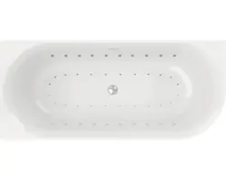 Freistehender Whirlpool Ottofond Afinar Corner 80x180x60 cm rechte Ecke abgerundet mit Licht- und Silentsystemweiß glänzend glatt