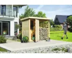 Hornbach Kaminholzunterstand Karibu mit Abstellraum, inkl. selbstklebende Dachfolie 260 x 92 x 188 cm natur