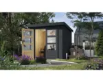 Hornbach Gartenhaus Karibu Metalwood Blech anthrazit 209 x 213 cm anthrazit