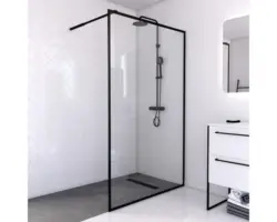 Raumdusche Aurlane Dark Edge 120x200 cm Echtglas Klar hekk schhwarz