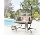 Hornbach Hängesessel Destiny Coco Double Relax Polyrattan anthrazit inkl. Alu Gestell und Polster
