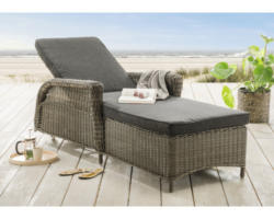 Gartenliege Destiny Casa Polyrattan grau