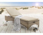 Hornbach Gartenliege Bolivar Low Polyrattan beige, ohne Polster/Auflage