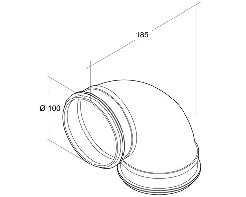 Wickelfalzrohr-Rundbogen Ø 100 mm 90 Grad