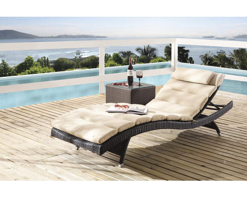 Gartenliege Destiny Wave Polyrattan bronze