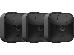 blink Outdoor Kamera, 3. Generation/2020, 3er-Pack, Set inkl. Sync-Modul 2, Schwarz (53-024850); Überwachungskamera
