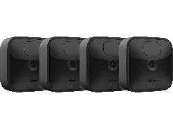 blink Outdoor Kamera, 3. Generation/2020, 4er-Pack, Set inkl. Sync-Modul 2, Schwarz (53-024851); Überwachungskamera