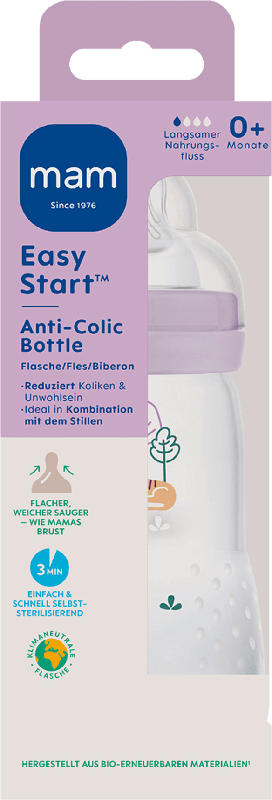 MAM Easy Start Anti-Kolik Babyflasche 260 ml, rosa, 0+ Monate