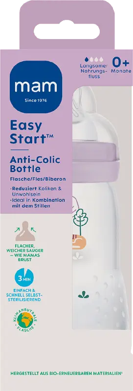 MAM Easy Start Anti-Kolik Babyflasche 260 ml, rosa, 0+ Monate