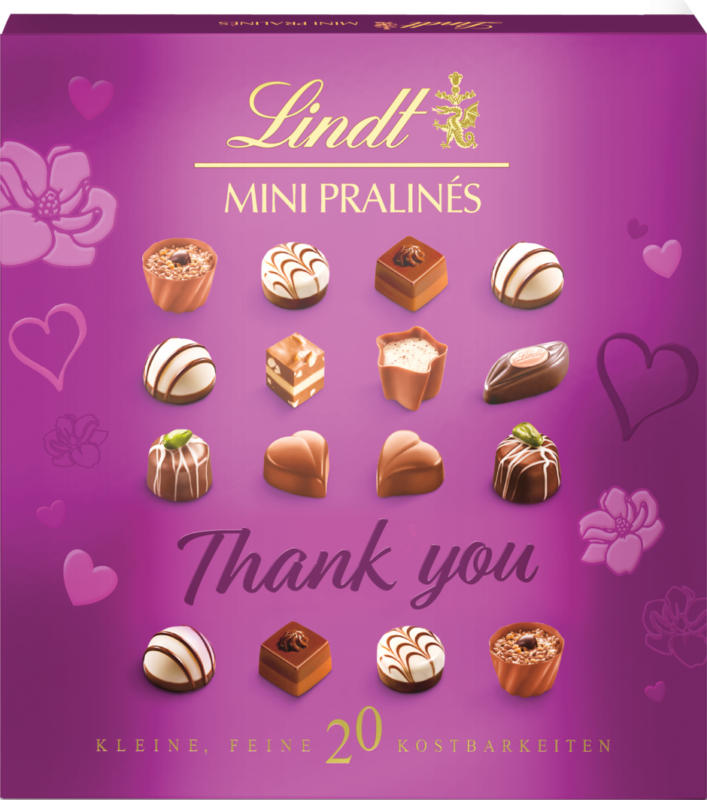 Lindt Mini Pralinés Thank You, 20 pièces, 100 g