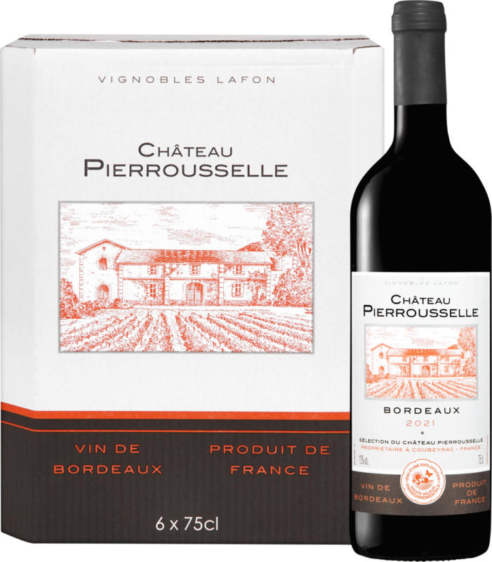 Château Pierrousselle Bordeaux AOC, Francia, Bordeaux, 2021, 6 x 75 cl