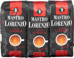 Café Classico Mastro Lorenzo, en grains, 3 x 500 g