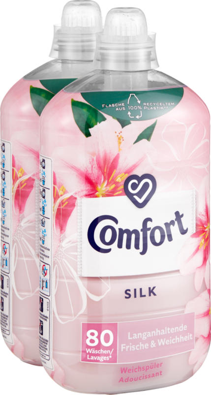 Adoucissant Silk Comfort, 2 x 80 lessives, 2 x 2 litres
