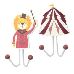 2 Kleiderhaken mit Zirkus-Motiven (Nur online)