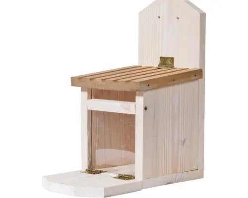 Eichhörnchen Futterstelle dobar 14 x 25 cm braun holz weiß