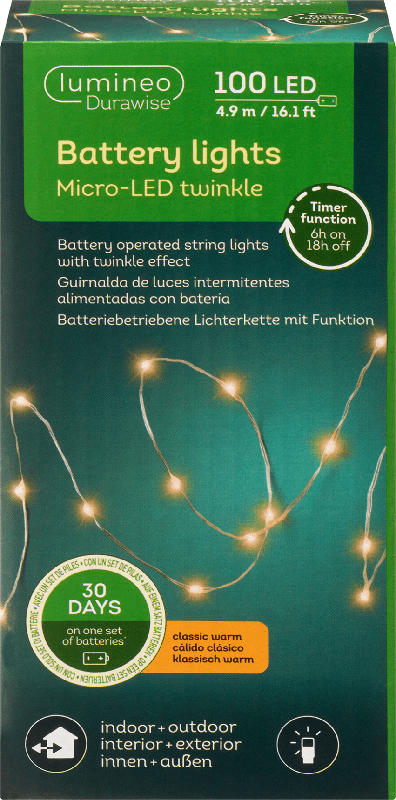 Dekorieren & Einrichten LED Lichterkette, klassisch warm (100er Micro Durawise)