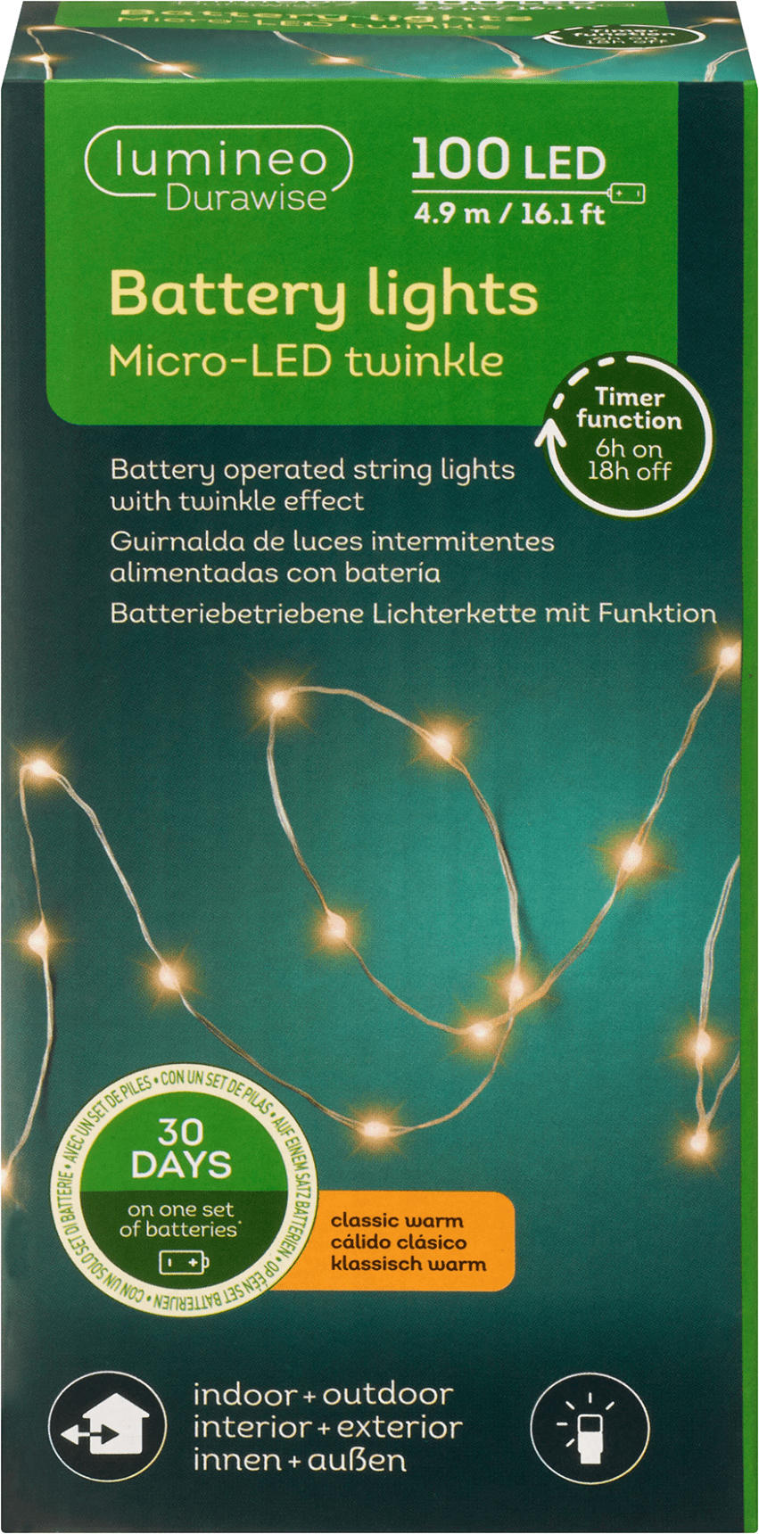 Dekorieren & Einrichten LED Lichterkette, klassisch warm (100er Micro Durawise)