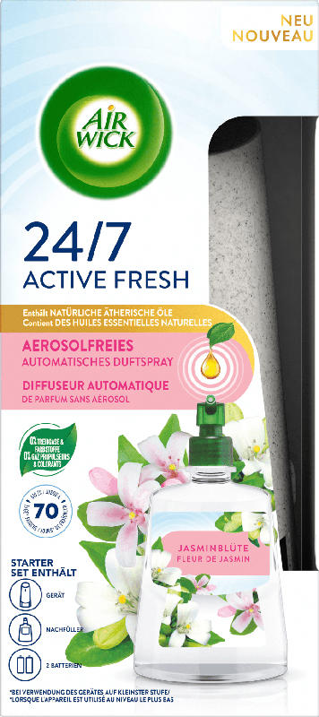 AirWick 24/7 Active Fresh Automatisches Duftspray Standgerät + Nachfüller Jasminblüte