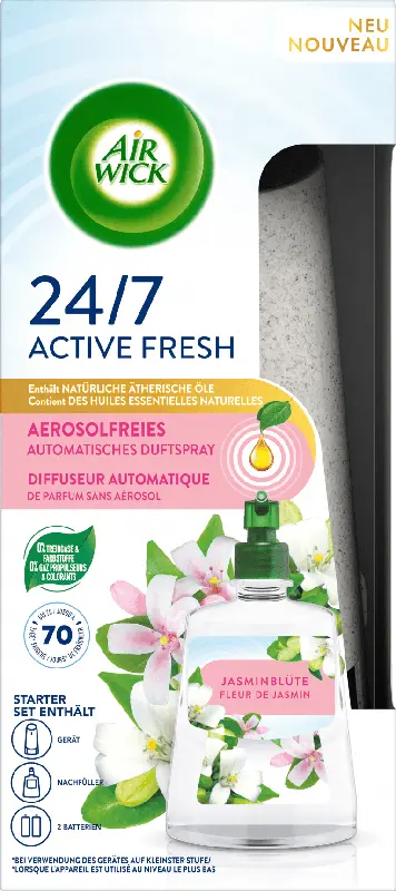 AirWick 24/7 Active Fresh Automatisches Duftspray Standgerät + Nachfüller Jasminblüte