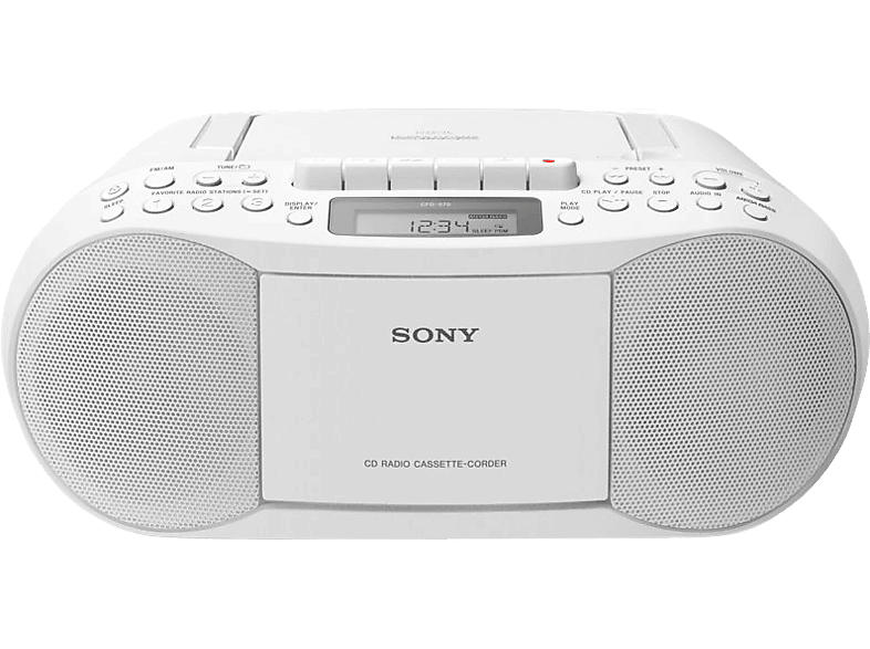 Sony CD-Radio-Kassettenrecorder CFDS70W, weiß
