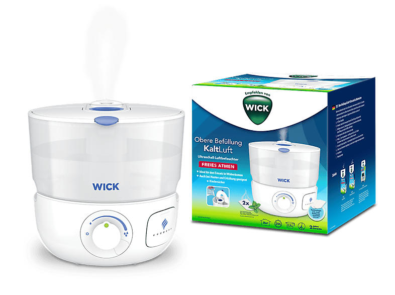 Wick WUL 585 Kaltluft Ultraschall Luftbefeuchter Ultraschall-Luftbefeuchter Weiß (25 Watt, Raumgröße: 35 m²)
