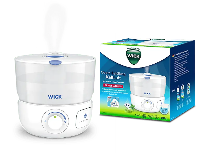 Wick WUL 585 Kaltluft Ultraschall-Luftbefeuchter Weiß (25 Watt, Raumgröße: 35 m²)