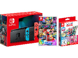 Nintendo Switch Neonrot/blau + Mario Kart 8 Deluxe Booster-Streckenpass Edition; Konsolenset----Switch