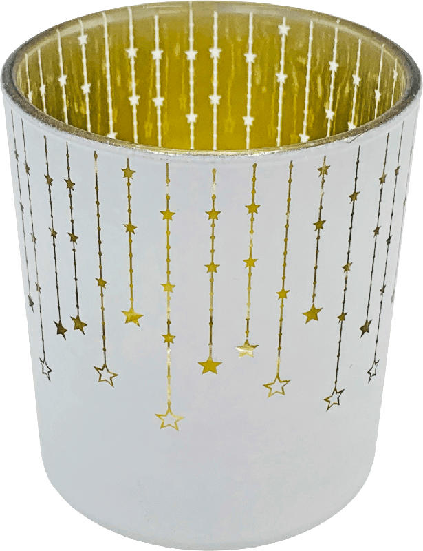 Dekorieren & Einrichten Kerzenglas, Sternenregen, weiß-gold