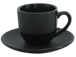 Tassen mit Untertassen VIVO Keramik schwarz 1 Stück