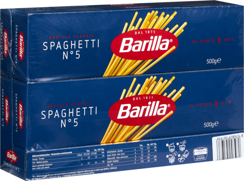 Spaghetti n. 5 Barilla, 5 x 500 g