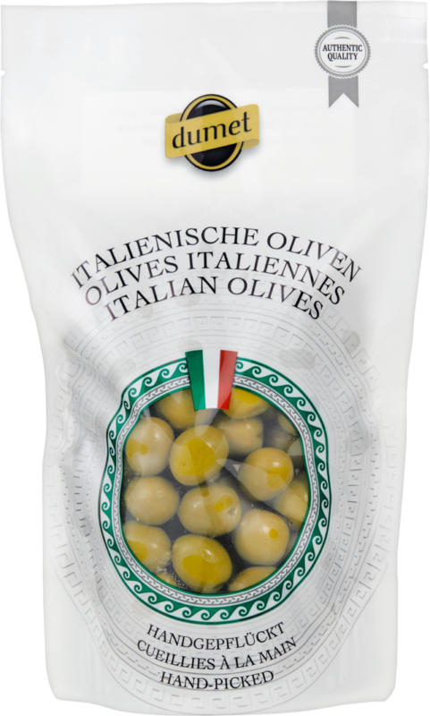 Dumet italienische Oliven Nocellara grün , 500 g