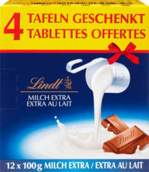Tablette de chocolat Extra au Lait Lindt, 12 x 100 g