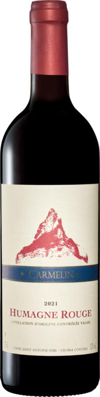 Carmelin Humagne Rouge du Valais AOC, Svizzera, Vallese, 2021, 75 cl