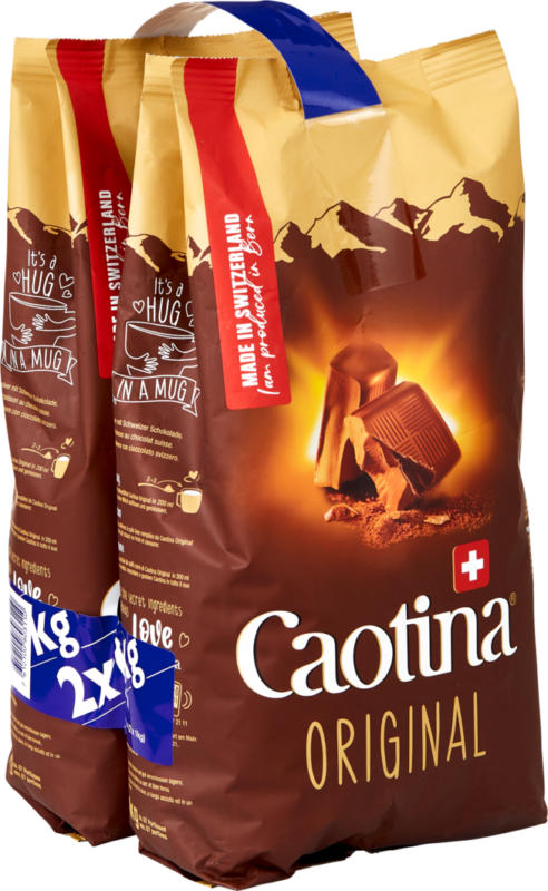Cacao en poudre Original Caotina, Recharge, 2 x 1 kg