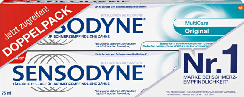 Dentifrice Multicare Original Sensodyne, 2 x 75 ml
