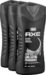 Axe Body Face Hair Wash Black, 3 x 250 ml