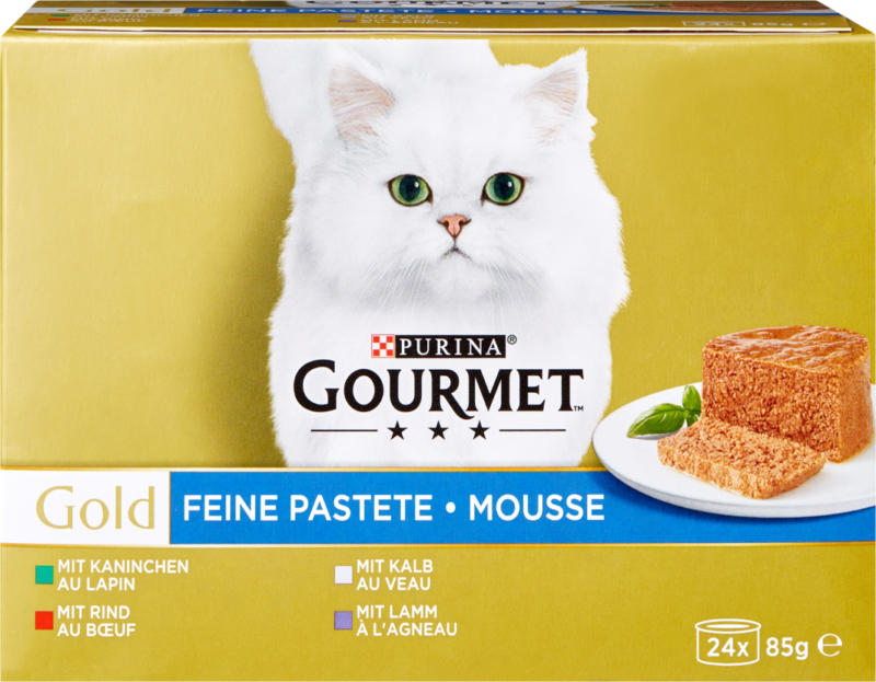 Nourriture pour chats Mousse Gourmet Gold Purina, assorties, 24 x 85 g