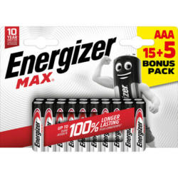 Energizer Batterie Max Micro (AAA), 15+5 Stk