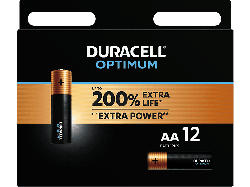 Duracell AA Optimum Batterie, 12er Pack