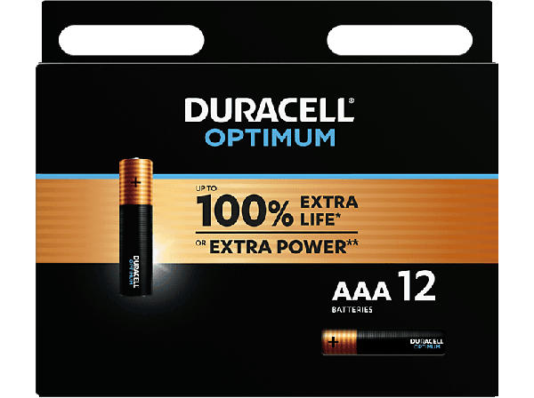 Duracell AAA Optimum Batterie, 12er Pack