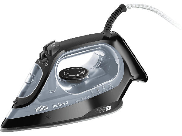 Braun TexStyle 3 SI 3055 BK Dampfbügeleisen (2400 Watt, Schwarz)