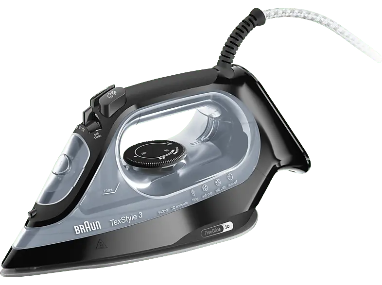 Braun TexStyle 3 SI 3055 BK Dampfbügeleisen (2400 Watt, Schwarz)