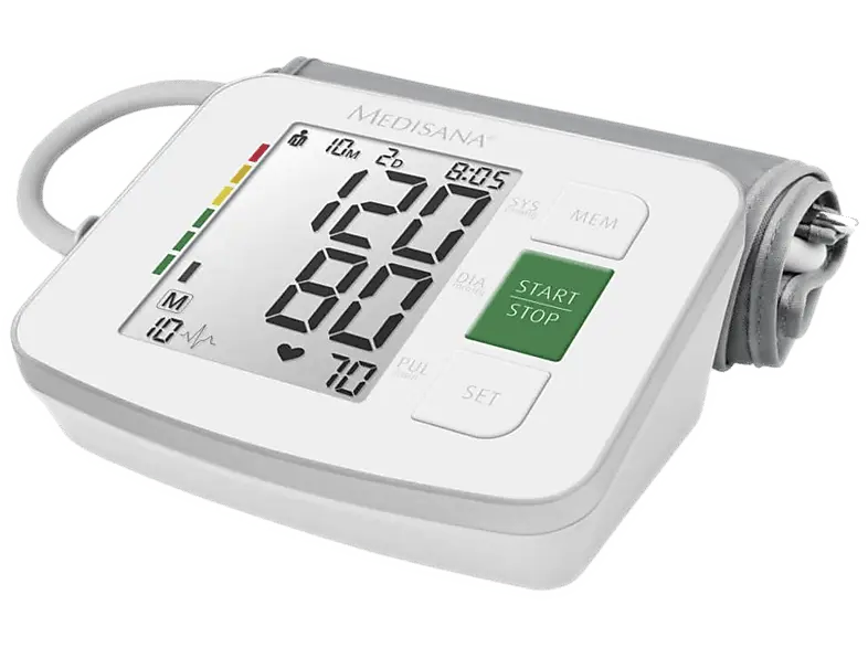 Medisana 51162 BU 512 Blutdruckmessgerät (Batteriebetrieb, Messung am Oberarm, Manschettenumfang: 22 - 36 cm)