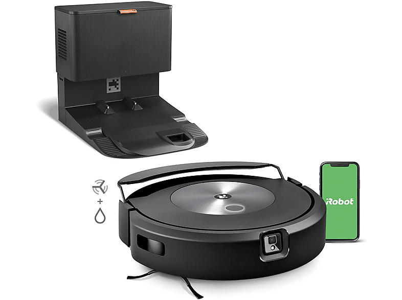 iRobot Roomba Combo j7+ Saug- und Wischroboter inkl. Clean Base® Station (Silber/Schwarz, Laufzeit: 75 min, 68 dB(A))