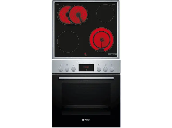 Bosch HEF133BS1 + NKN645GA2E, Herdset inkl. Kochfeld (Strahlungsheizung, A, 66 l)